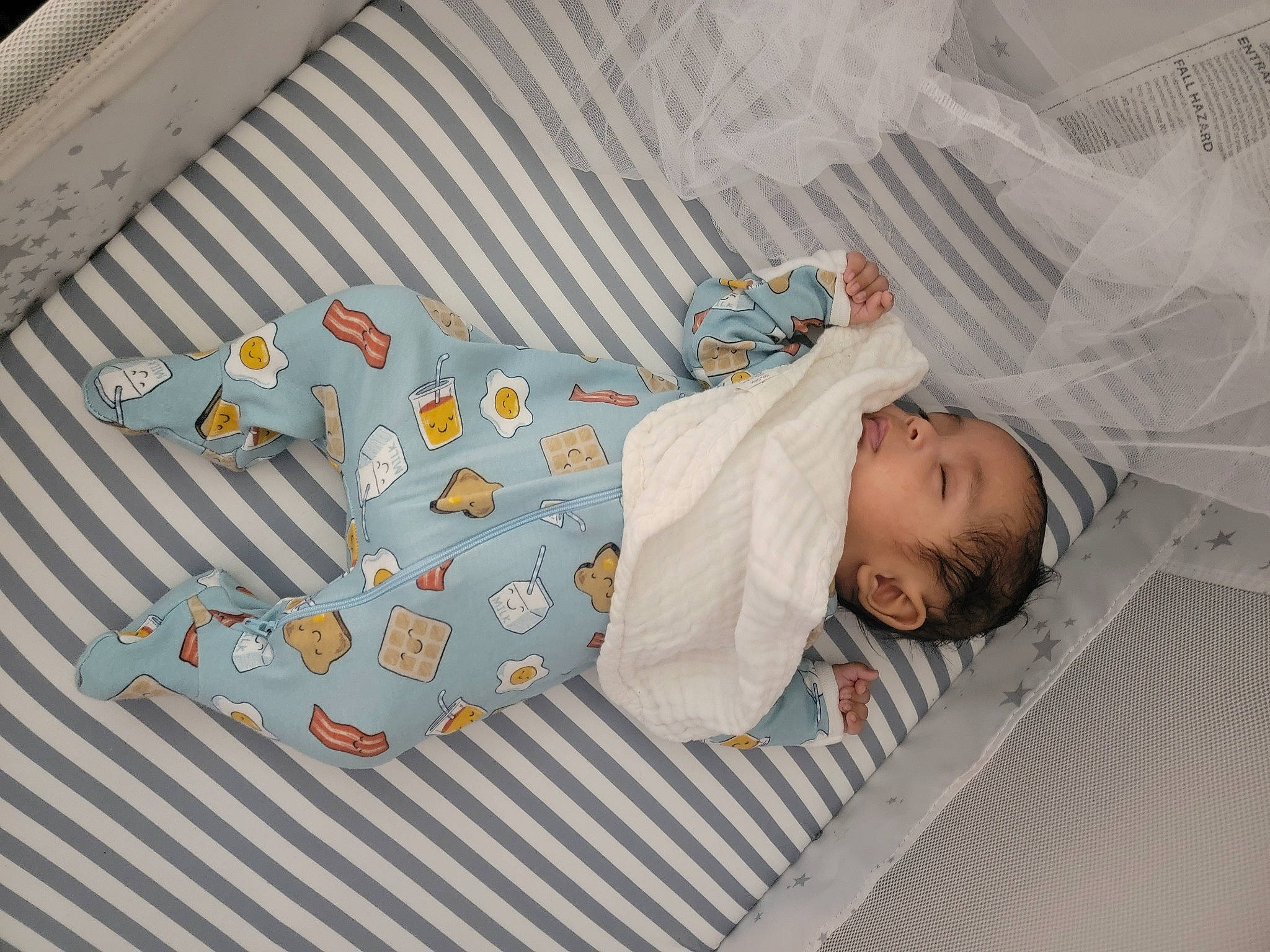 Prince joined the competition — help win amazing prizes! baby, baby_products, baby_safety, baby_sleeping, baby_toddler_clothing, bed, bed_sheet, bedding, child, comfort, infant_bed, linens, mammal, nap, pattern, person, product, room, sleep, sleeve