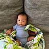 Jakari is registered to the contest to win money with this photo: baby, infant, blanket, couch, fabric, texture, blue_clothing, sitting, indoor, person, portrait, child, comfort, cozy, relaxing, looking_at_camera, small_hands, cute, young, home