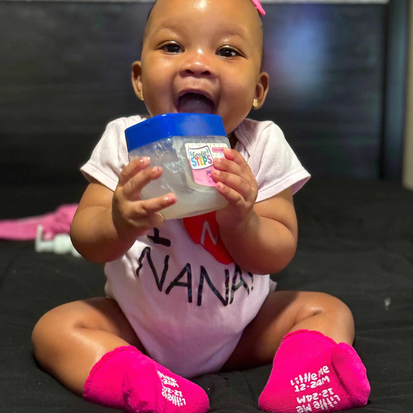 Nyls joined the competition — help win amazing prizes! baby, babylaughing, biting, bodypart, clothing, cream, dessert, face, finger, food, hand, happy, head, hosiery, icecream, person, photography, portrait, sitting, sock