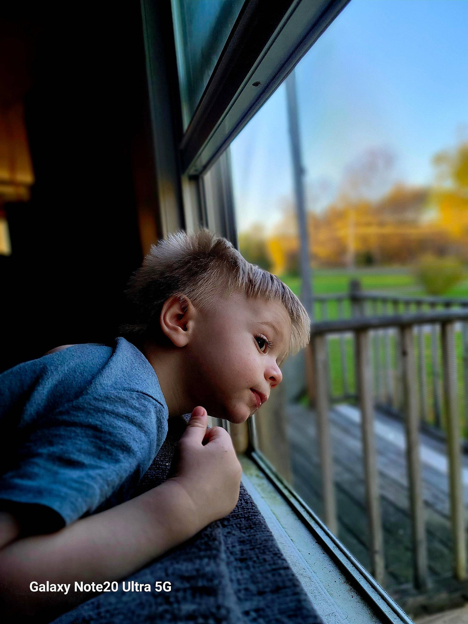 Mason joined the competition — help win amazing prizes! baby, child, fence, flooring, fun, glass, grass, handrail, happy, leisure, metal, person, plant, room, sitting, sky, toddler, tree, vacation, window