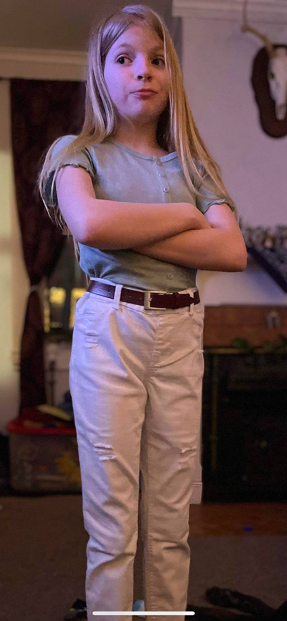 Piper joined the competition — help win amazing prizes! abdomen, belt, brown_hair, chest, denim, elbow, electric_blue, event, eyewear, fashion_design, human_leg, jewellery, long_hair, muscle, person, purple, shoulder, sportswear, thigh, trunk