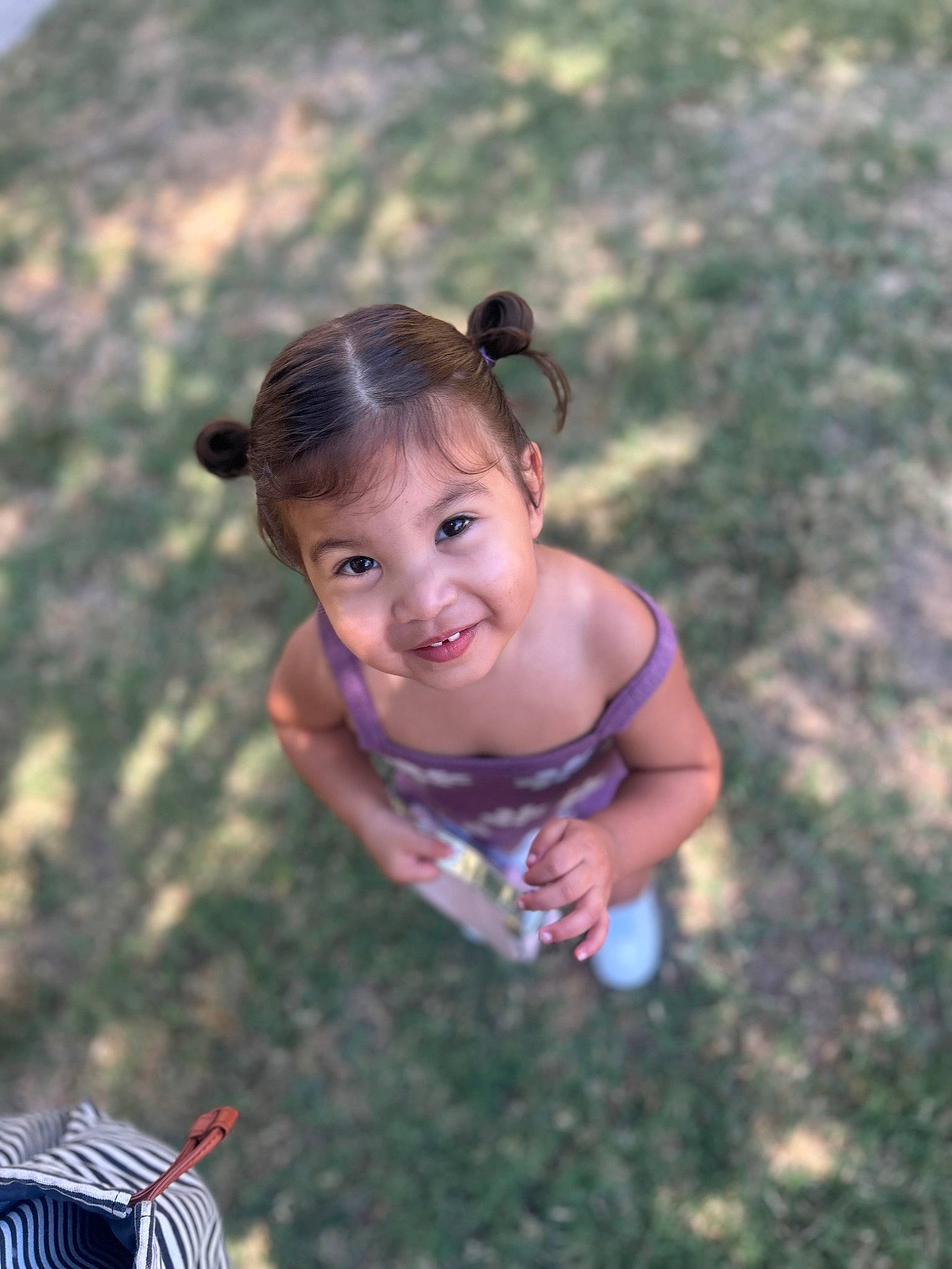 Adelynn joined the competition — help win amazing prizes! baby, baby_toddler_clothing, child, flag_of_the_united_states, flash_photography, fun, grass, happy, joy, leaf, leisure, people_in_nature, person, play, recreation, sitting, smile, summer, toddler, vacation