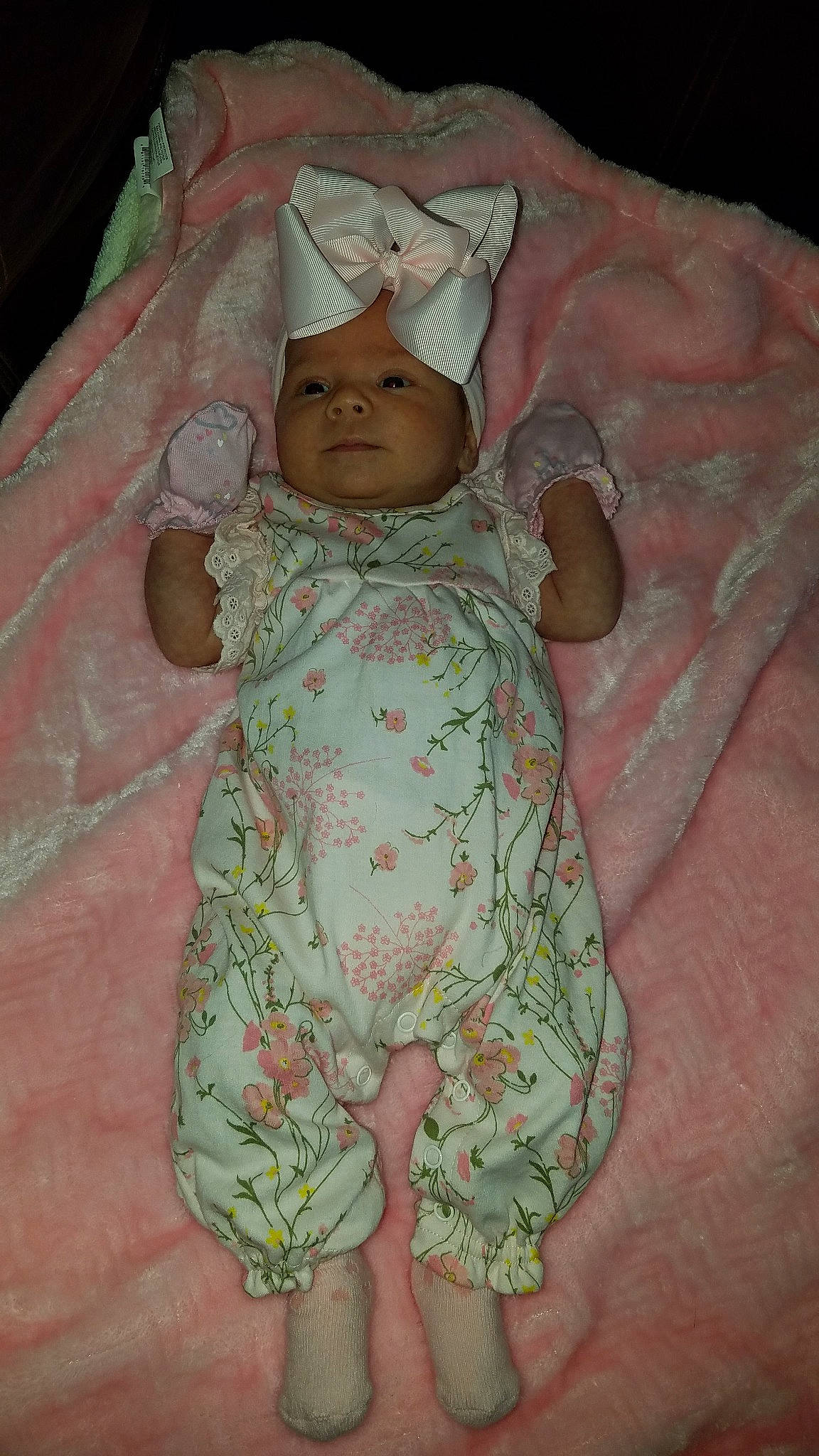 Raylee joined the competition — help win amazing prizes! baby, baby_products, blanket, child, headwear, person, product