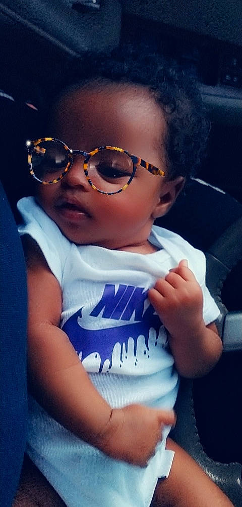 Taraji joined the competition — help win amazing prizes! baby_toddler_clothing, black_hair, blue, cool, eyebrow, eyewear, finger, flash_photography, gesture, glasses, hand, happy, lip, mouth, neck, nose, person, skin, sleeve, t_shirt