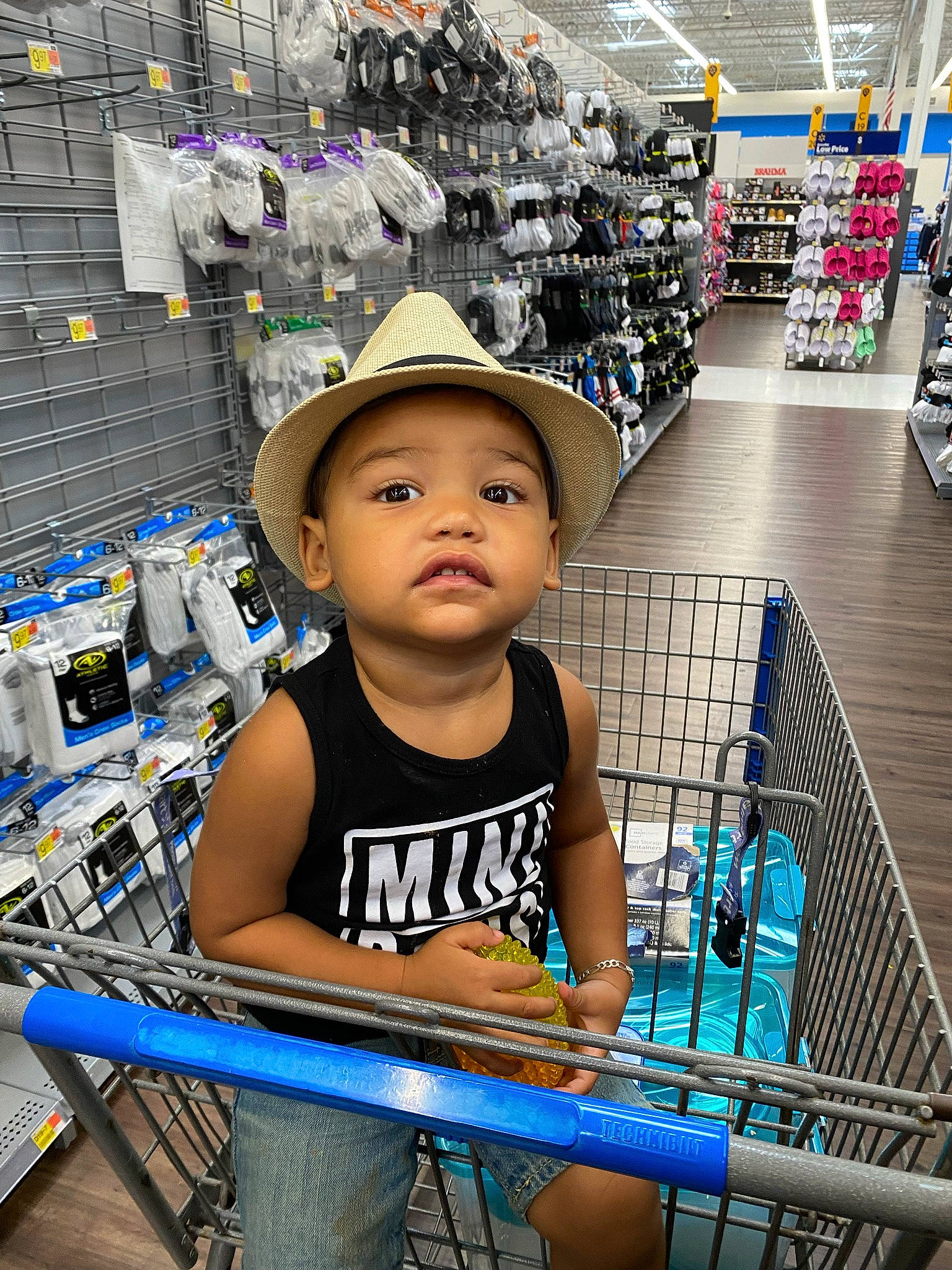 Renzo joined the competition — help win amazing prizes! blue, cart, customer, electric_blue, fashion_accessory, fun, grocery_store, hat, headwear, leisure, market, person, photograph, product, retail, shelf, shopping, shopping_cart, snapshot, sun_hat