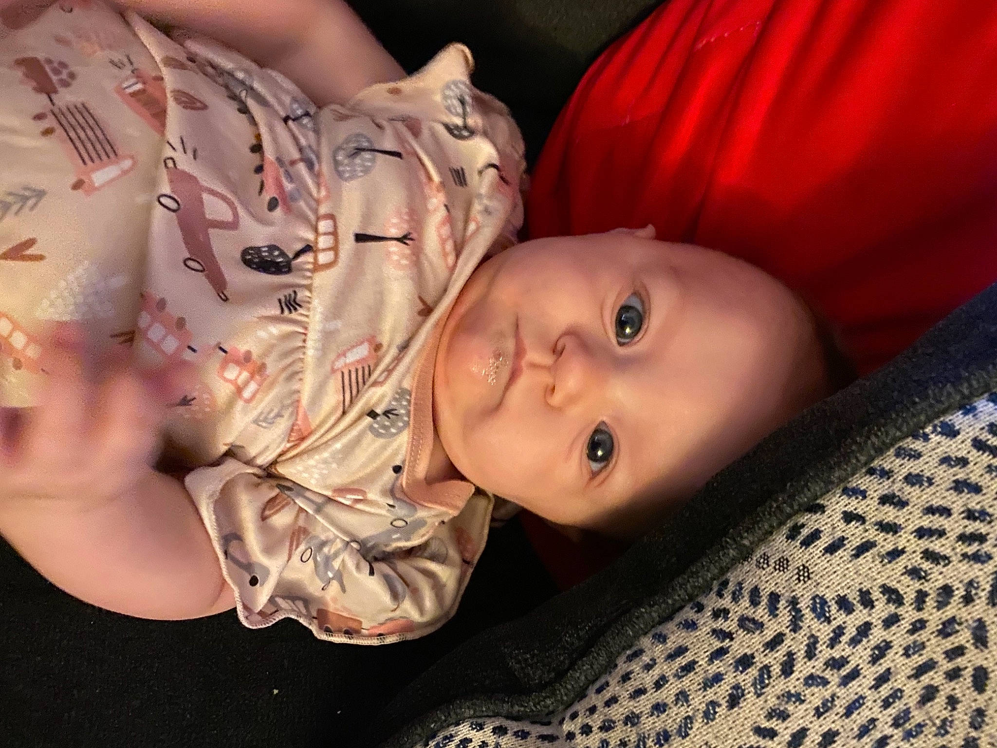 Laila is registered to the contest to win money with this photo: baby, baby_toddler_clothing, carmine, cheek, chest, child, comfort, fun, hat, headgear, human_body, iris, lip, mouth, nose, person, sitting, skin, smile, toddler