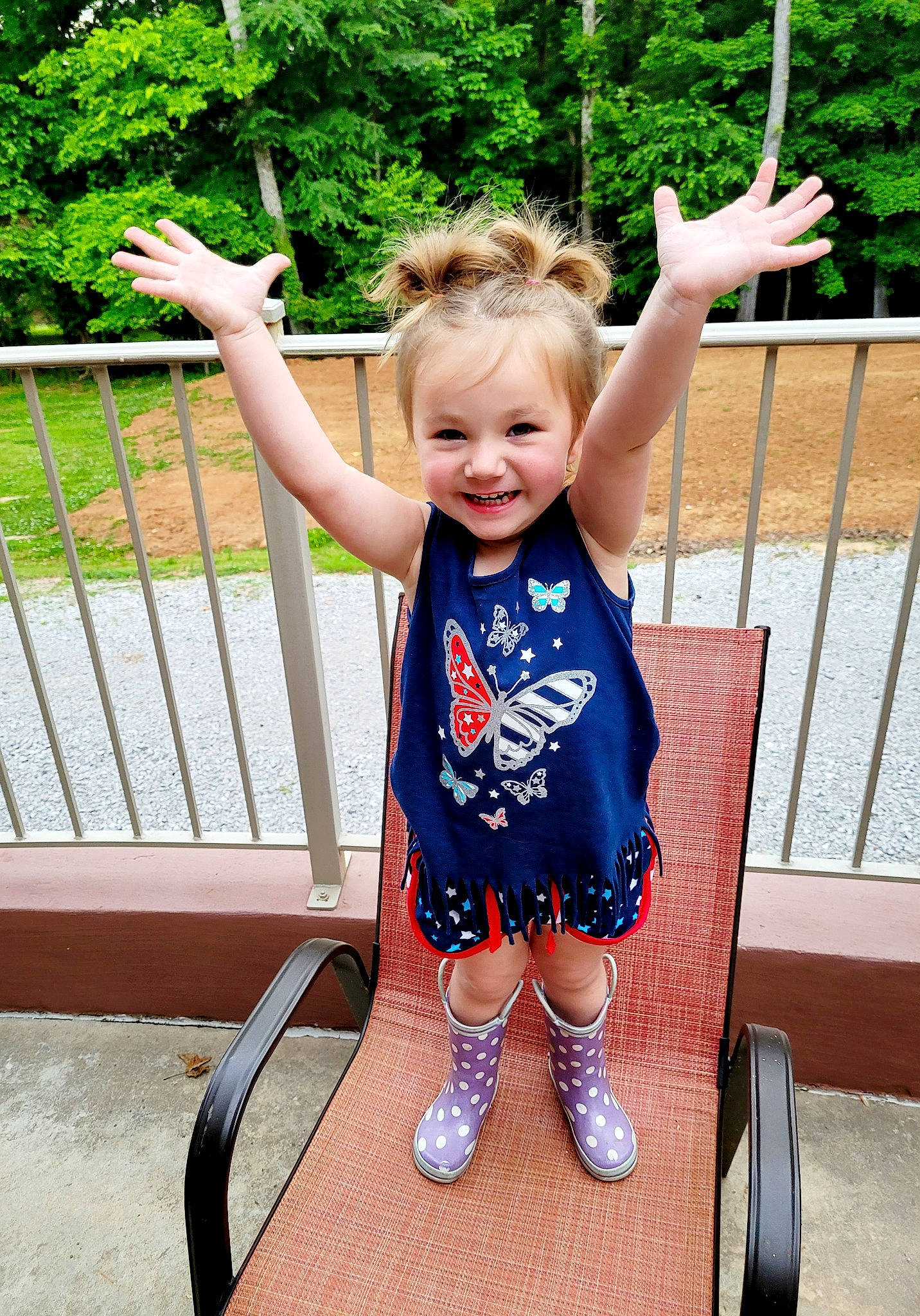 Mackenzie is registered to the contest to win money with this photo: baby_toddler_clothing, electric_blue, fence, fun, grass, hair, happy, joint, joy, leg, leisure, people, person, photograph, plant, recreation, smile, snapshot, sneakers, summer