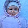 Emy participe au concours pour gagner de l'argent avec cette photo : baby, bundle_up, child, closeup, cold_weather, cute, face, happy, hat, headwear, infant, jacket, outdoor, pink_snowsuit, playful, portrait, smiling, snow, tongue_out, winter_clothing