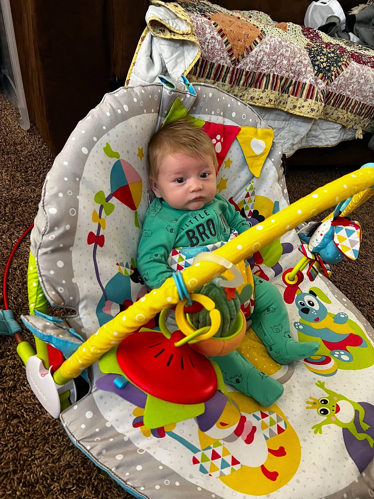 Creed is registered to the contest to win money with this photo: art, baby, baby_carriage, baby_playing_with_toys, baby_products, baby_toddler_clothing, baby_toys, child, event, fun, happy, holiday, person, play, recreation, sitting, stuffed_toy, toddler, toy, toy_vehicle