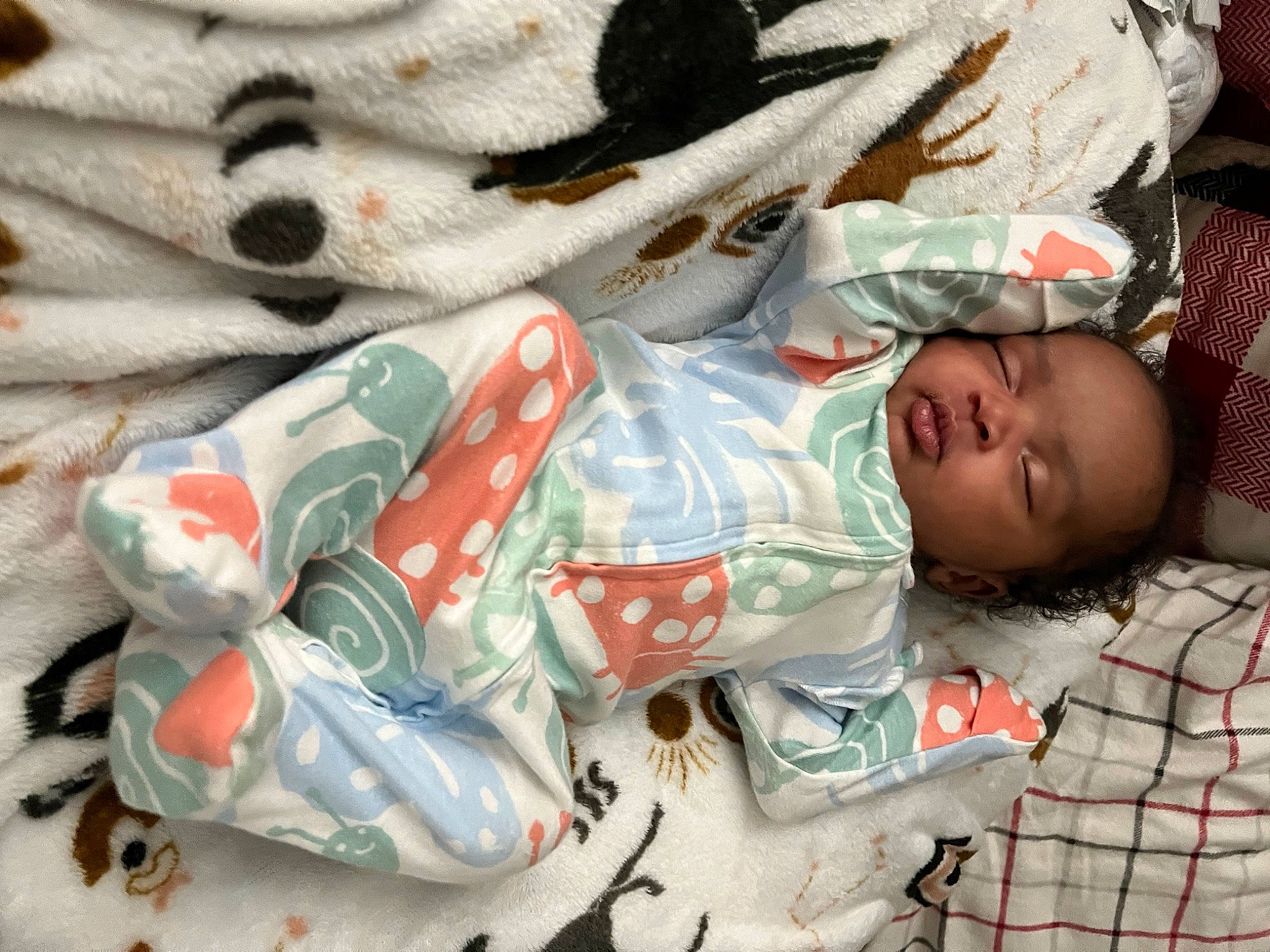 Trinity joined the competition — help win amazing prizes! baby, baby_products, baby_toddler_clothing, carmine, child, comfort, fur, linens, pattern, person, plaid, product, room, sleep, sleeve, toddler