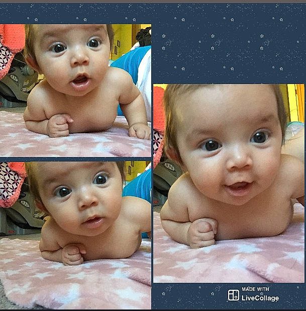 Evyana Vasquez is registered to the contest to win money with this photo: baby, baby_making_funny_faces, cheek, child, chin, collage, eye, eyebrow, face, facial_expression, forehead, head, headwear, human, lip, nose, person, photography, skin, sky