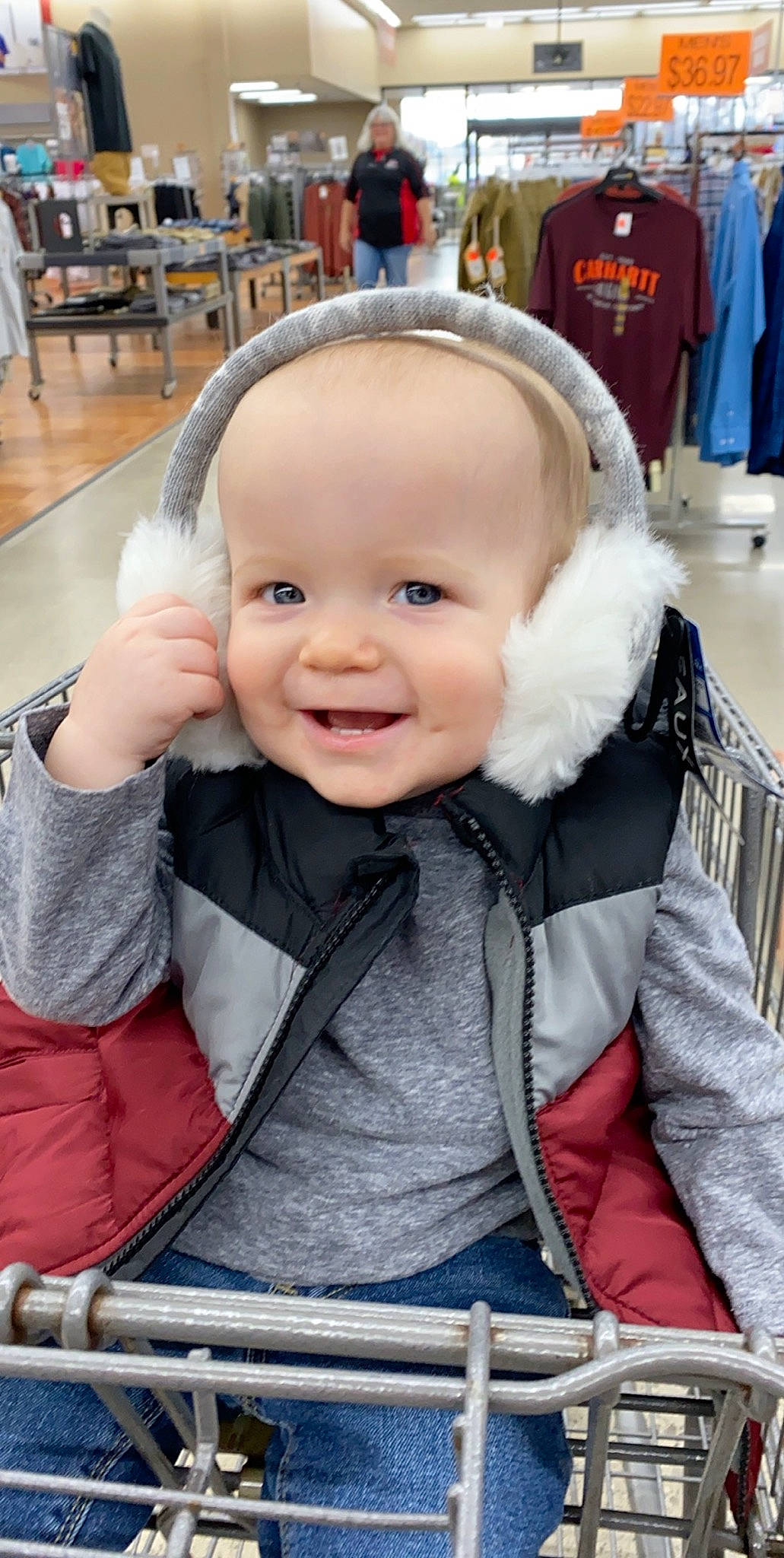 Hudson is registered to the contest to win money with this photo: baby, baby_carriage, baby_products, cheek, child, ear, joy, person, product, skin, toddler