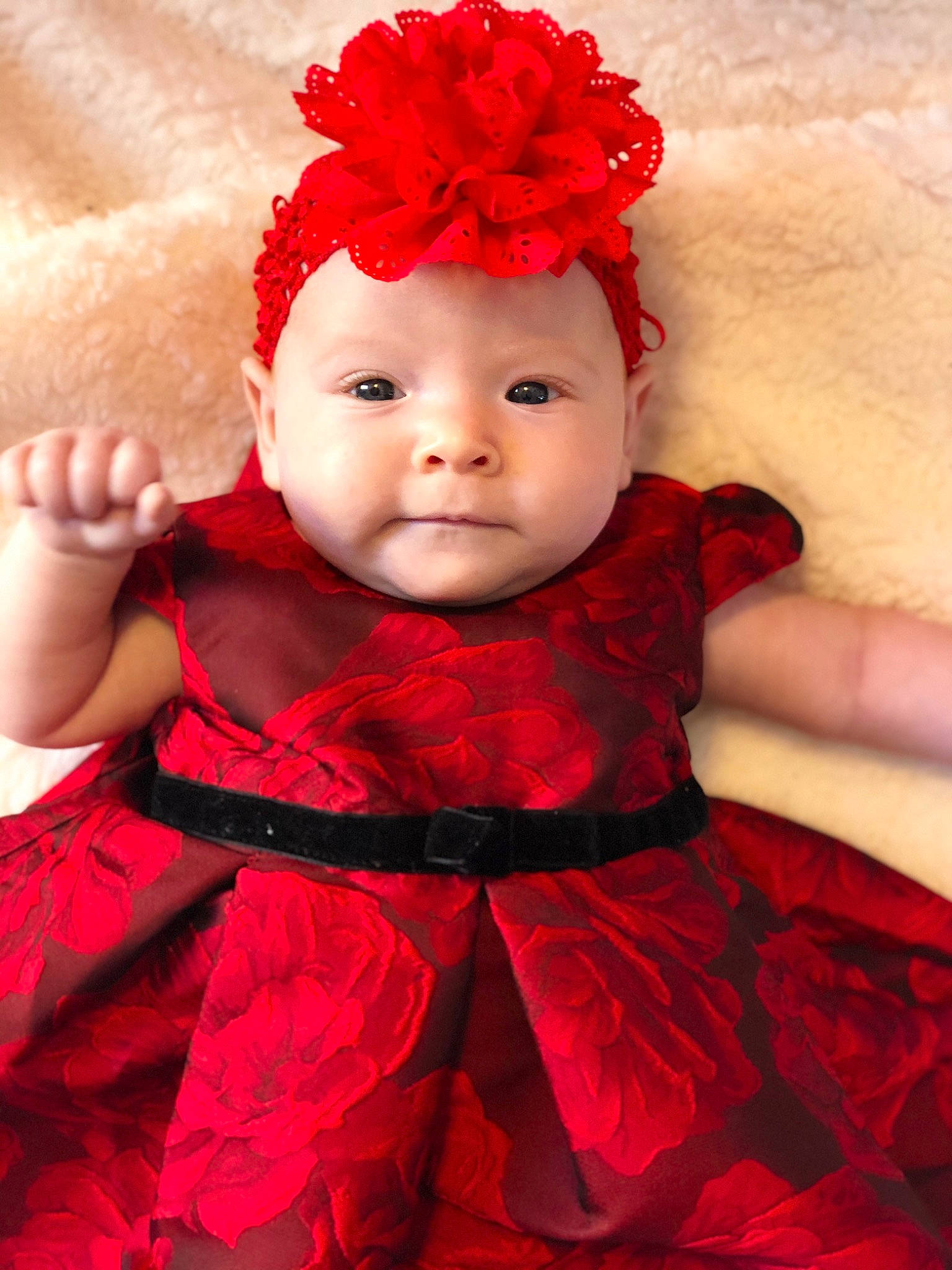 Grayli Rhea joined the competition — help win amazing prizes! baby, baby_products, baby_toddler_clothing, child, child_model, clothing, costume, costume_accessory, fashion_accessory, hair_accessory, head, headband, headgear, headpiece, person, product, red, toddler