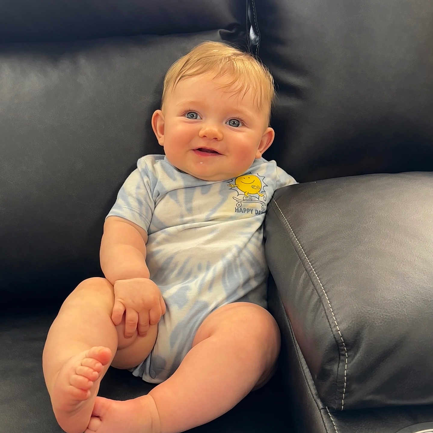 Declan joined the competition — help win amazing prizes! baby, bodypart, chair, clothing, couch, cushion, face, finger, furniture, hand, happy, head, homedecor, indoors, pants, person, photography, portrait, sitting, smile