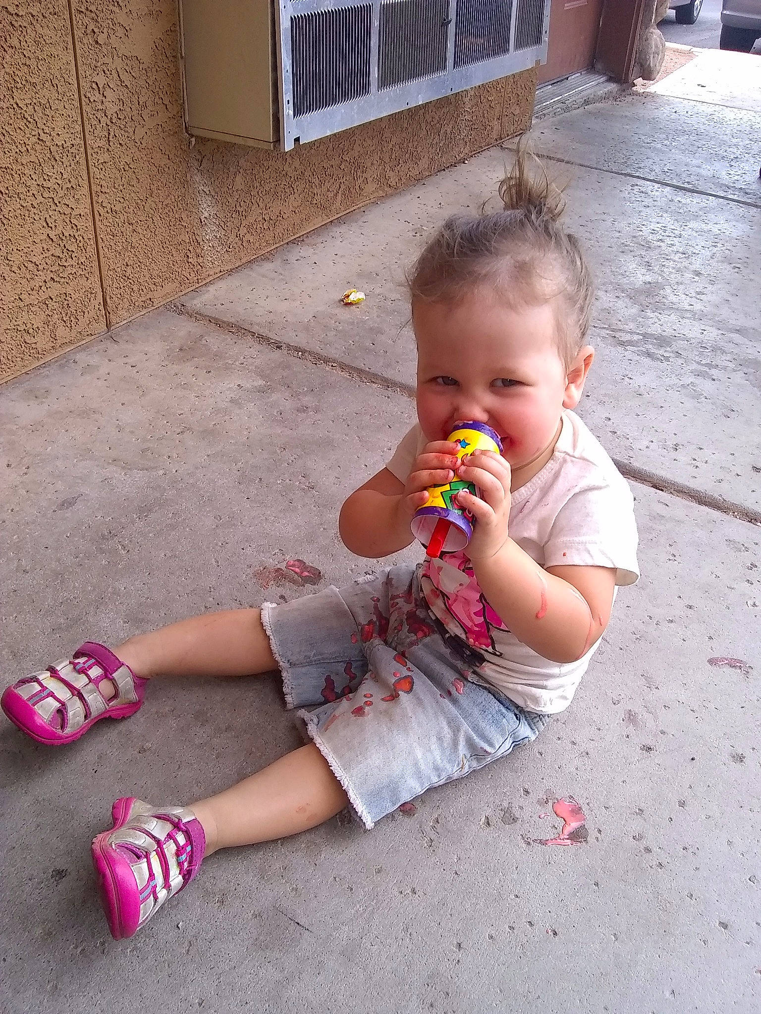 Myra is registered to the contest to win money with this photo: child, finger, joy, person, play, toddler