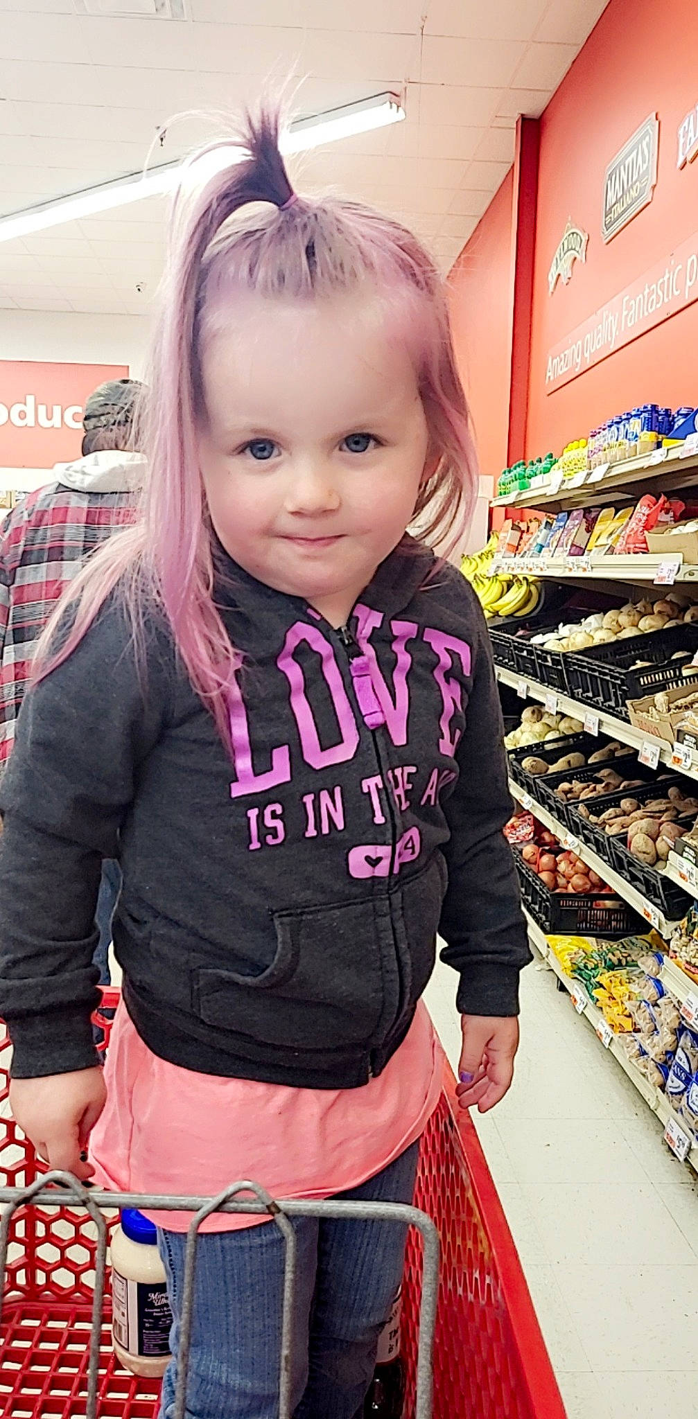 Mckenna joined the competition — help win amazing prizes! beauty, child, cool, dress, fashion, hairstyle, happy, joy, magenta, organ, person, pink, product, shelf, shopping, sleeve, sportswear, standing, street_fashion, t_shirt