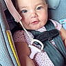 Emylianna is registered to the contest to win money with this photo: baby, infant, car_seat, safety_harness, pacifier, pink_clothing, polka_dots, close_up, child, seatbelt, soft_skin, cute, strapped_in, car_interior, child_safety, face, person, portrait, young_child, smiling