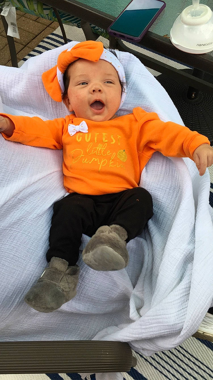 Kyara is registered to the contest to win money with this photo: baby, child, headwear, person, product, smile, toddler