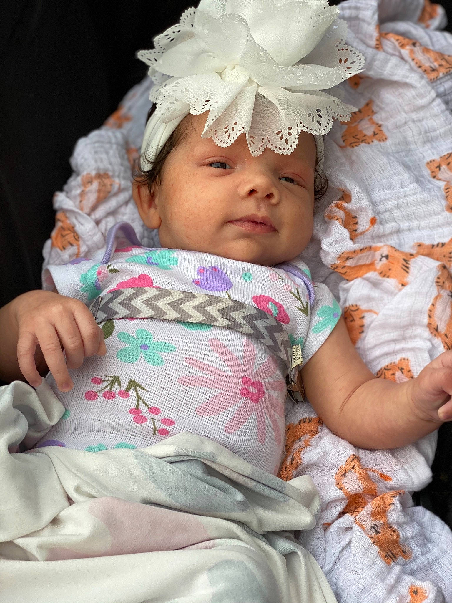 Kyara is registered to the contest to win money with this photo: baby, baby_sleeping, birth, cheek, child, hair_accessory, headgear, headwear, person, photography, pink, skin, sleep, smile, textile, toddler