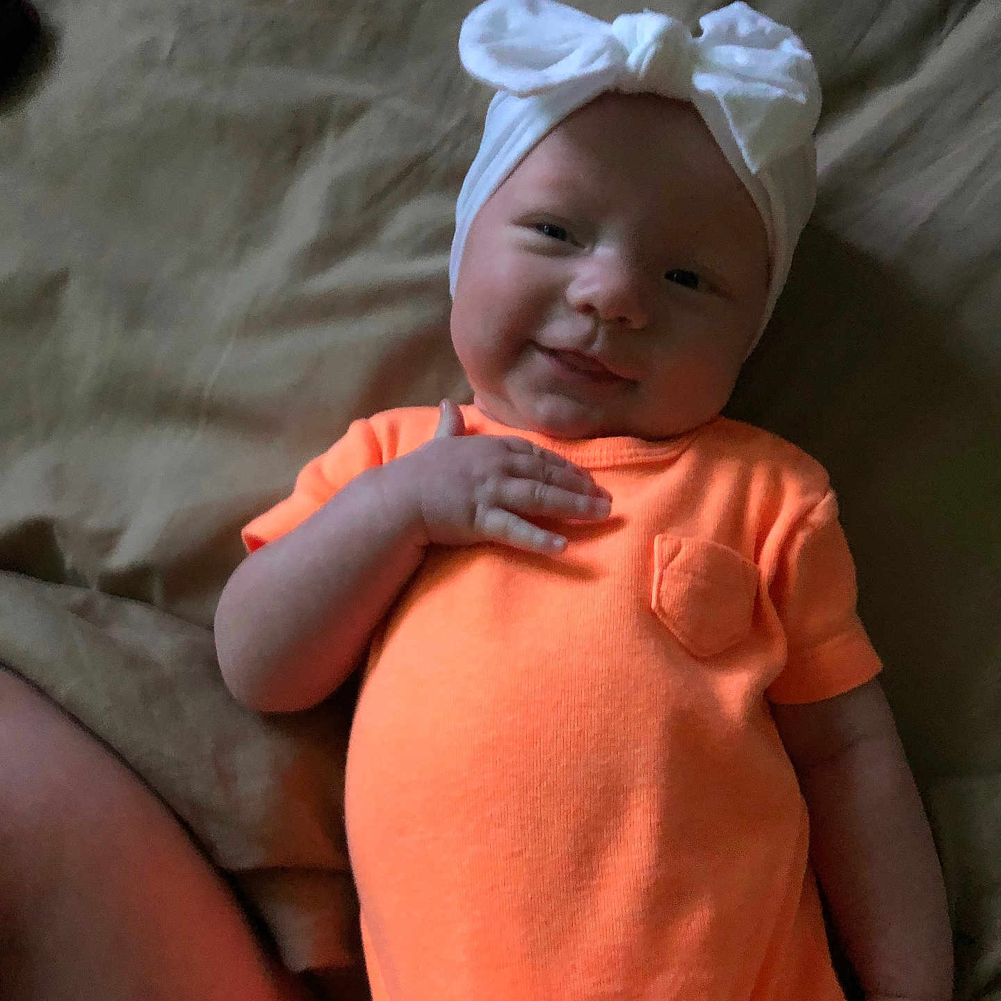 Codie Jayne joined the competition — help win amazing prizes! accessories, baby, bodypart, bonnet, cap, clothing, couch, face, furniture, happy, hat, head, homedecor, newborn, person, photography, portrait, quilt, smile, t_shirt