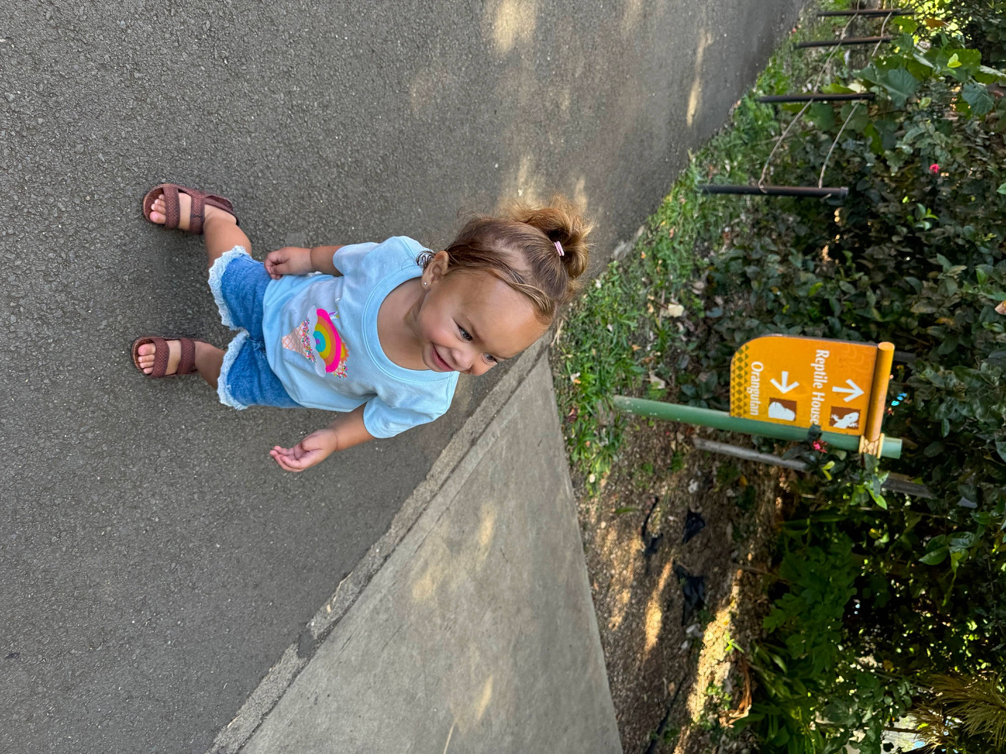 Aaliyah is registered to the contest to win money with this photo: asphalt, child, city, concrete, fun, grass, happy, joy, leaf, leisure, people_in_nature, person, plant, play, recreation, road, road_surface, sidewalk, soil, t_shirt