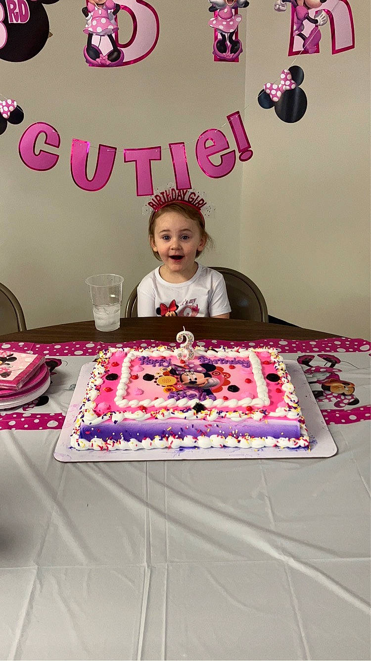 Stella joined the competition — help win amazing prizes! art, baked_goods, birthday, birthday_cake, cake, cake_decorating, cake_decorating_supply, cuisine, desk, food, magenta, person, pink, purple, recreation, smile, sugar_cake, t_shirt, table, tableware