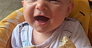 Tyson joined the competition — help win amazing prizes! baby, smiling, infant, yellow, giraffe, seat, happy, child, cute, indoors, face, clothing, young, joyful, portrait, drool, comfort, cozy, bright, expression