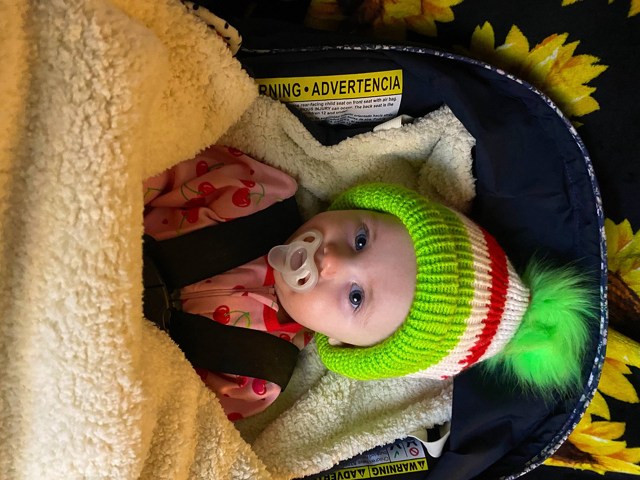 Willow joined the competition — help win amazing prizes! baby, baby_products, baby_safety, baby_toddler_clothing, cheek, child, comfort, headwear, infant_bed, linens, pattern, person, room, textile, toddler, yellow