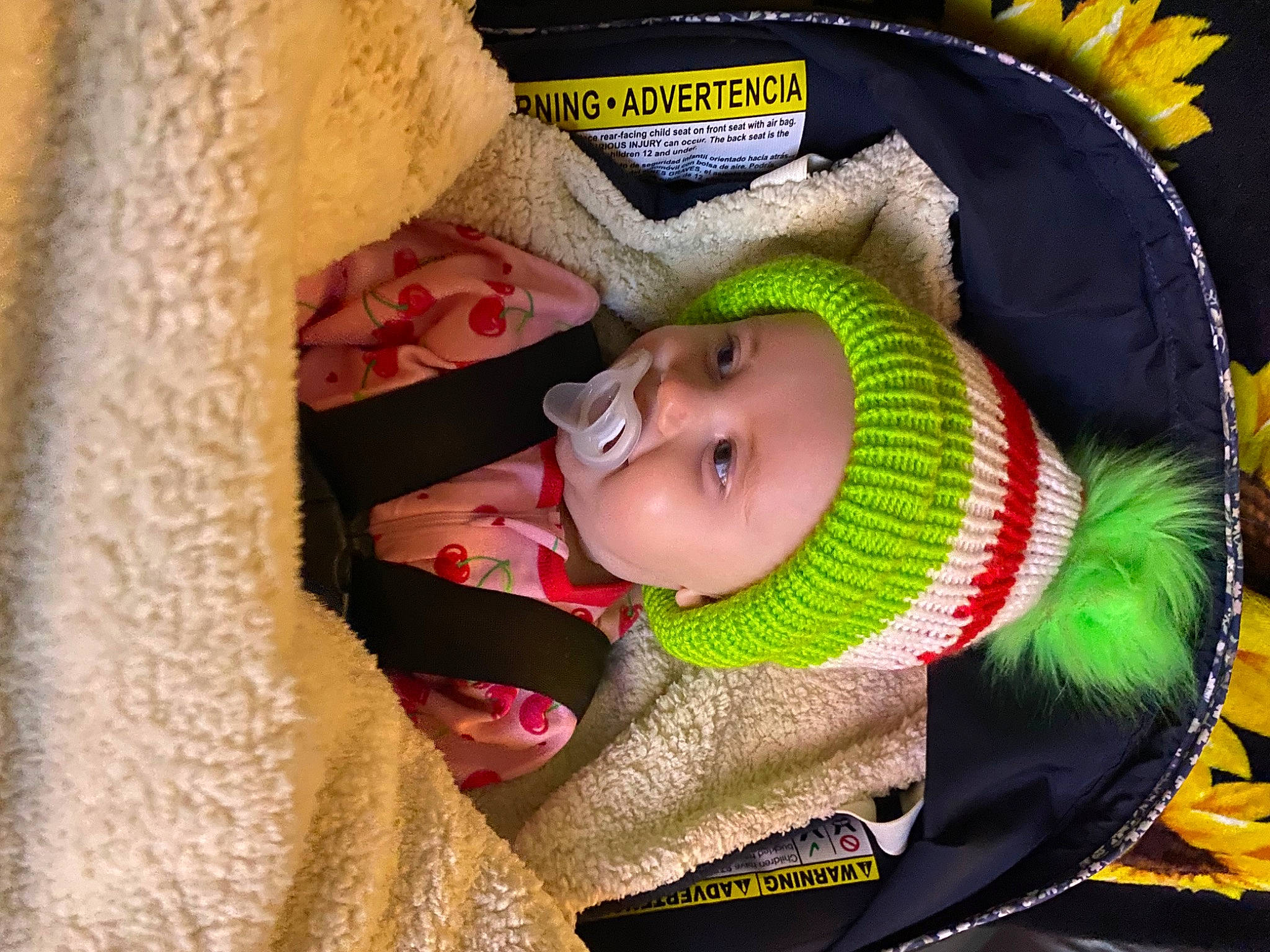 Willow is registered to the contest to win money with this photo: baby, baby_carriage, baby_products, baby_safety, baby_sleeping, baby_toddler_clothing, cheek, child, comfort, eye, eyelash, facial_expression, head, headwear, infant_bed, linens, pattern, person, skin, textile