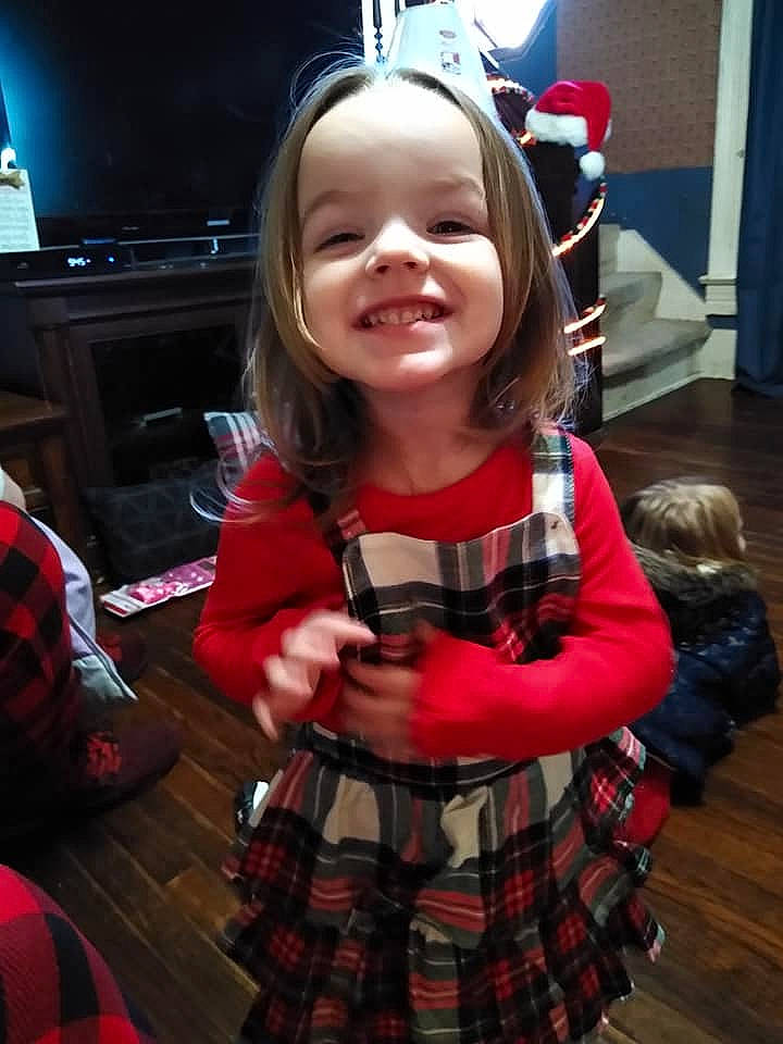 Everlee joined the competition — help win amazing prizes! black, chair, child, christmas_eve, event, fashion, fun, happy, holiday, joy, pattern, person, plaid, red, room, sleeve, smile, snapshot, tartan, television