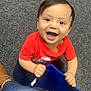 Josiah is registered to the contest to win money with this photo: baby, bodypart, boy, child, clothing, face, footwear, happy, head, jeans, laughing, male, mouth, pants, person, photography, portrait, shoe, t_shirt, teeth