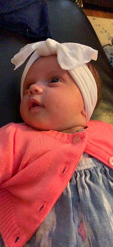 Danica is registered to the contest to win money with this photo: baby, cheek, child, chin, ear, eye, face, forehead, head, headgear, headwear, lip, mouth, nose, person, skin, toddler