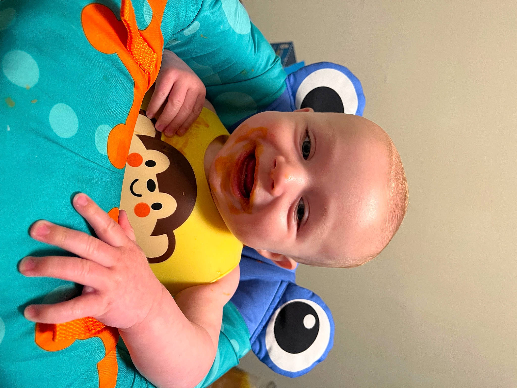 Lucas joined the competition — help win amazing prizes! baby, baby_laughing, baby_playing_with_toys, baby_products, baby_toddler_clothing, baby_toys, blue, child, facial_expression, finger, fun, gesture, happy, joy, leisure, nose, person, play, room, smile