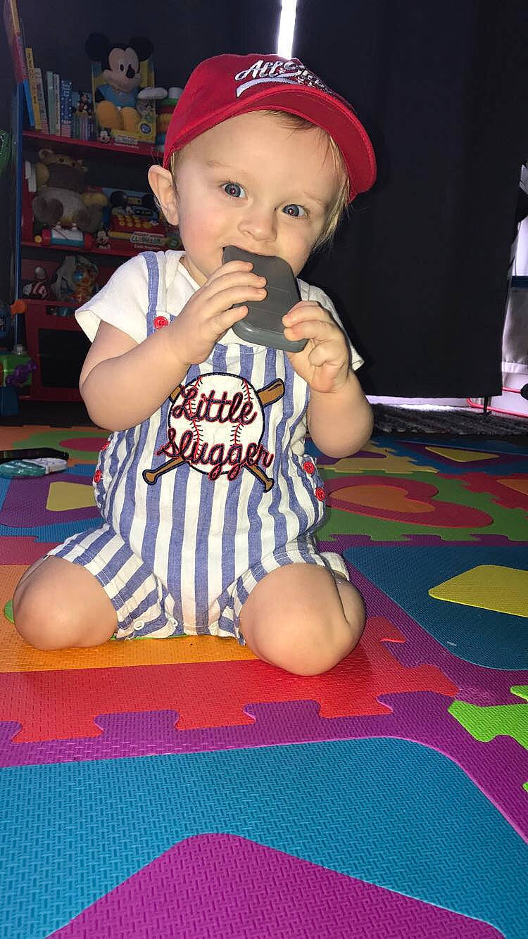 Camden joined the competition — help win amazing prizes! baby, child, person, play, sitting, toddler