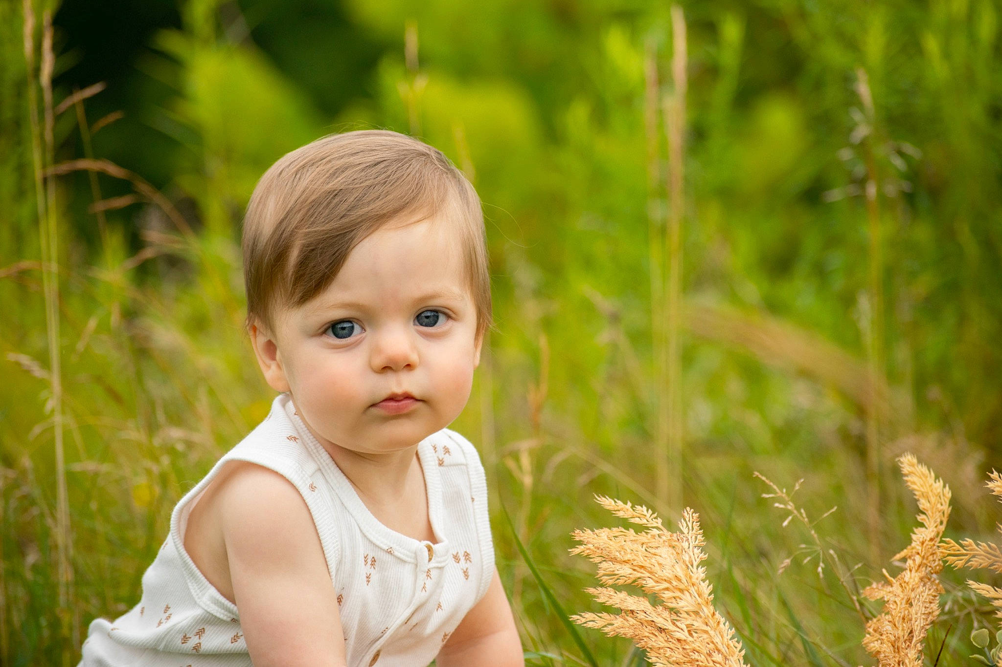 Cash joined the competition — help win amazing prizes! baby, baby_toddler_clothing, blond, botany, flash_photography, fun, grass, grass_family, grassland, happy, leaf, mammal, meadow, nature, people_in_nature, person, plant, skin, sunlight, toddler