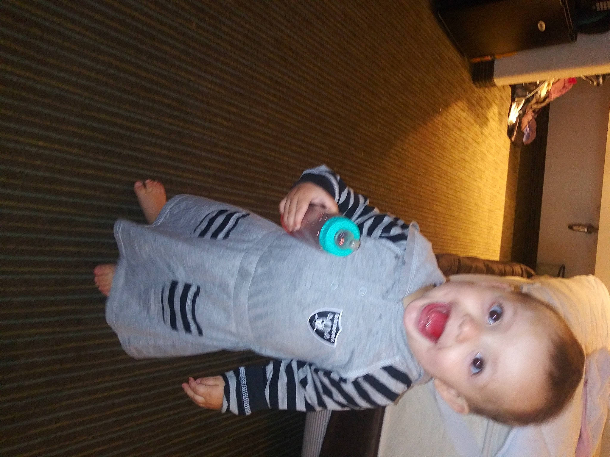 Juanita is registered to the contest to win money with this photo: child, joy, person