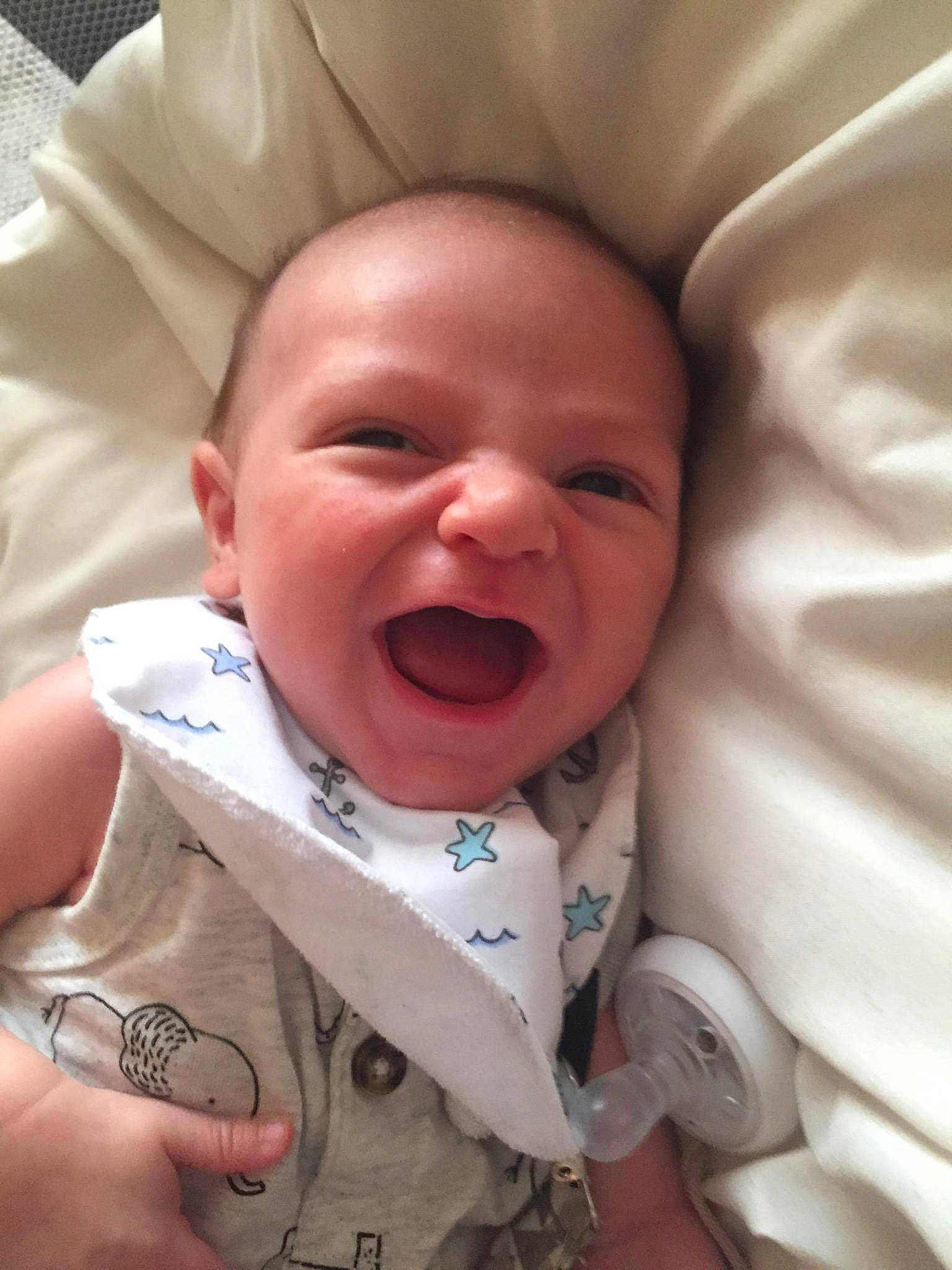 Jayse is registered to the contest to win money with this photo: baby, baby_laughing, baby_making_funny_faces, cheek, child, chin, crying, face, facial_expression, forehead, head, laugh, lip, mouth, nose, person, skin, smile, toddler, tongue