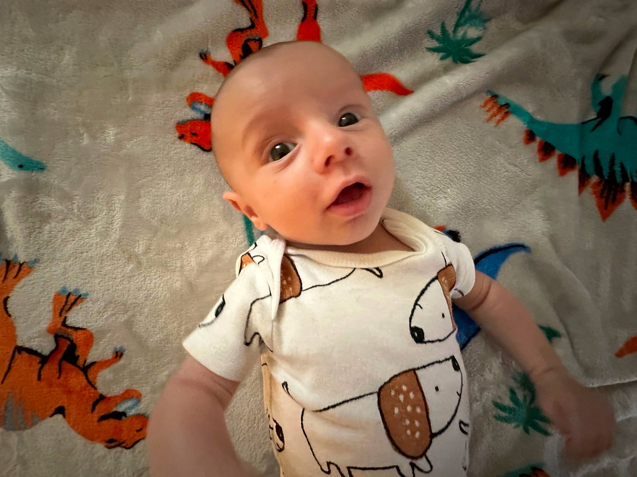 Korbyn joined the competition — help win amazing prizes! baby, baby_toddler_clothing, cheek, child, facial_expression, fun, happy, mammal, nose, orange, people, person, pink, product, skin, sleeve, t_shirt, textile, toddler, vertebrate