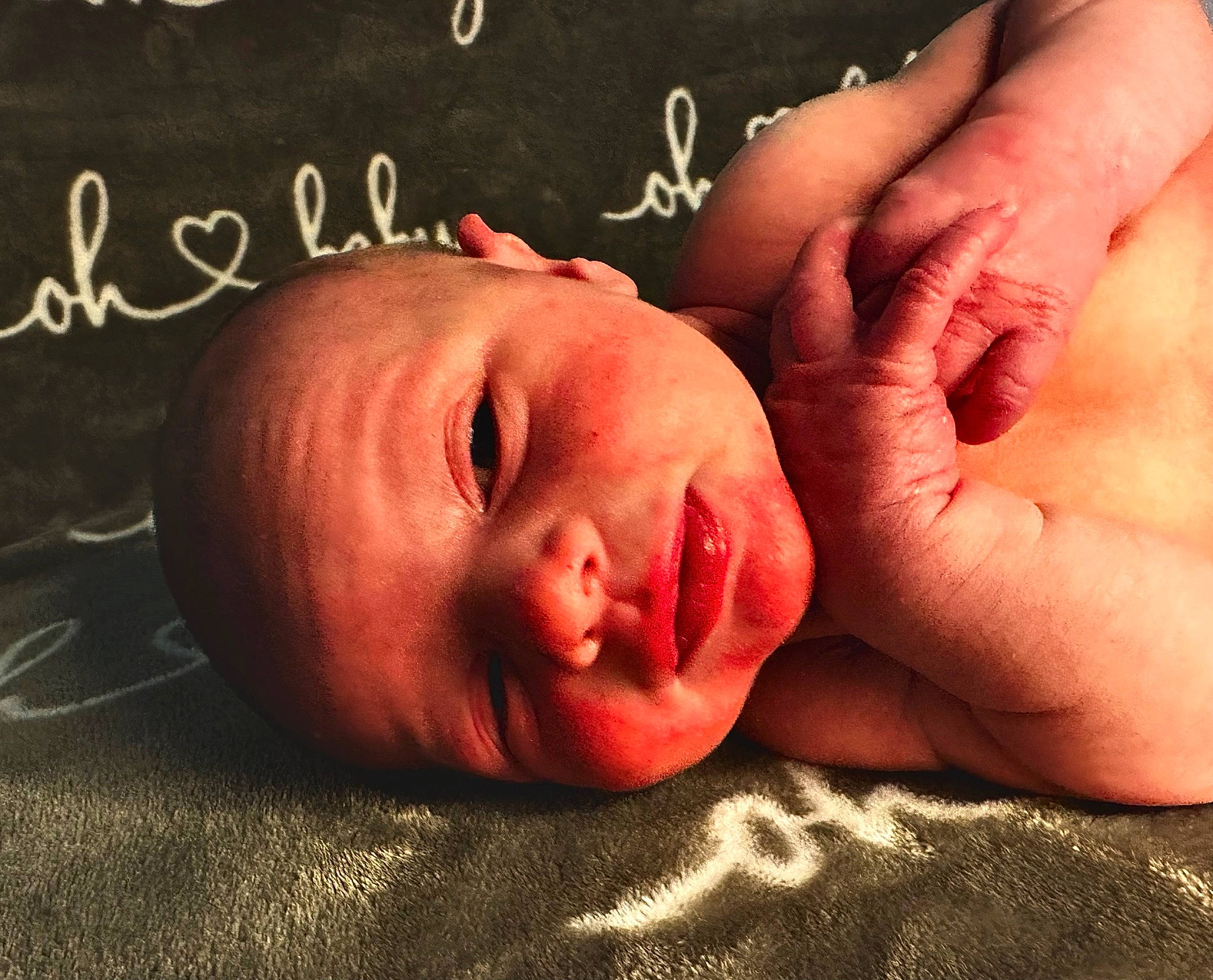 Korbyn joined the competition — help win amazing prizes! arm, baby, cheek, child, chin, comfort, ear, eye, finger, gesture, happy, human_body, lip, mouth, nail, nose, person, skin, smile, thumb