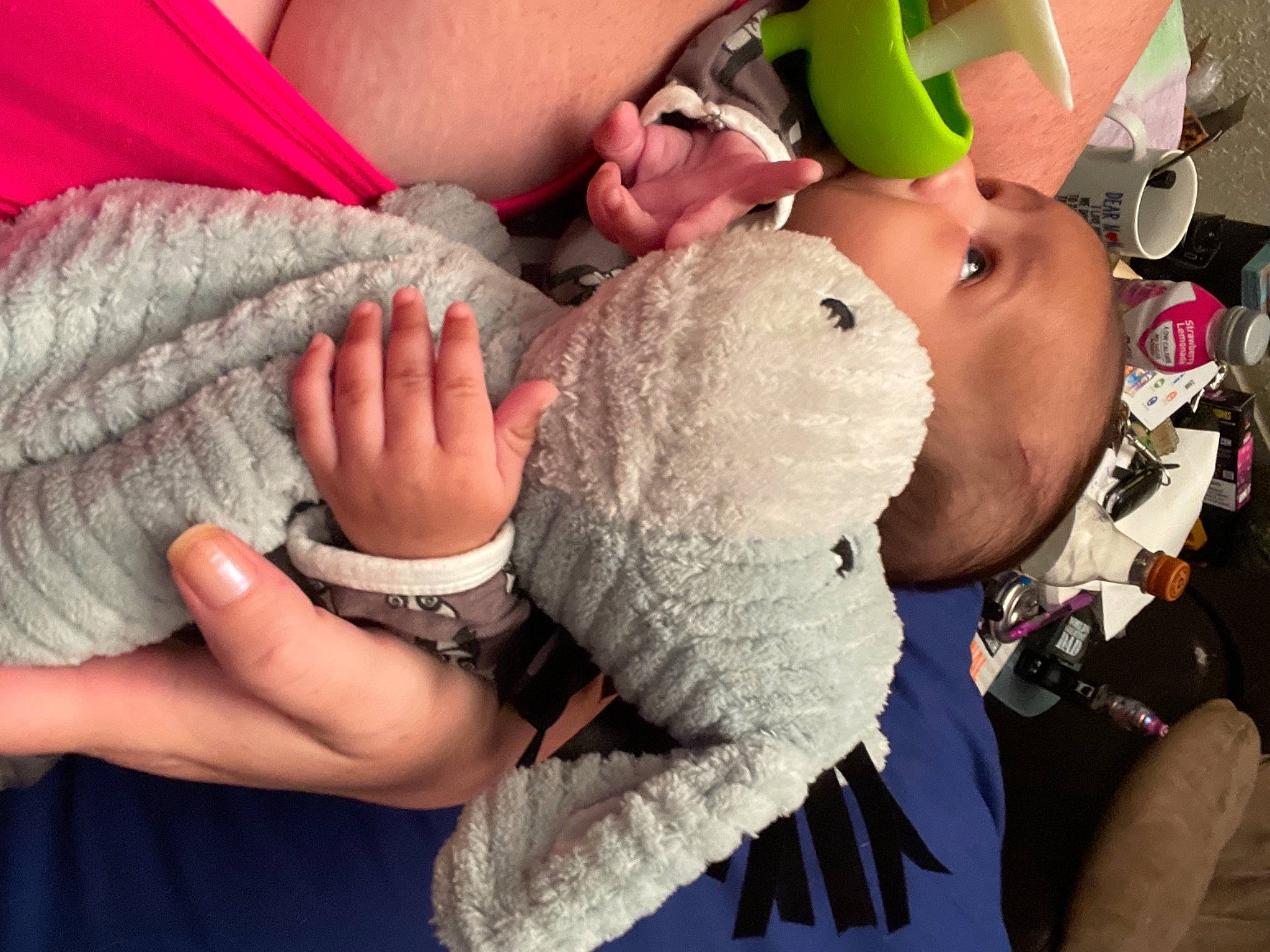 Creed joined the competition — help win amazing prizes! baby, baby_sleeping, child, comfort, finger, foot, fur, gesture, happy, human_body, human_leg, nail, person, pink, skin, stuffed_toy, teddy_bear, textile, thumb, toddler