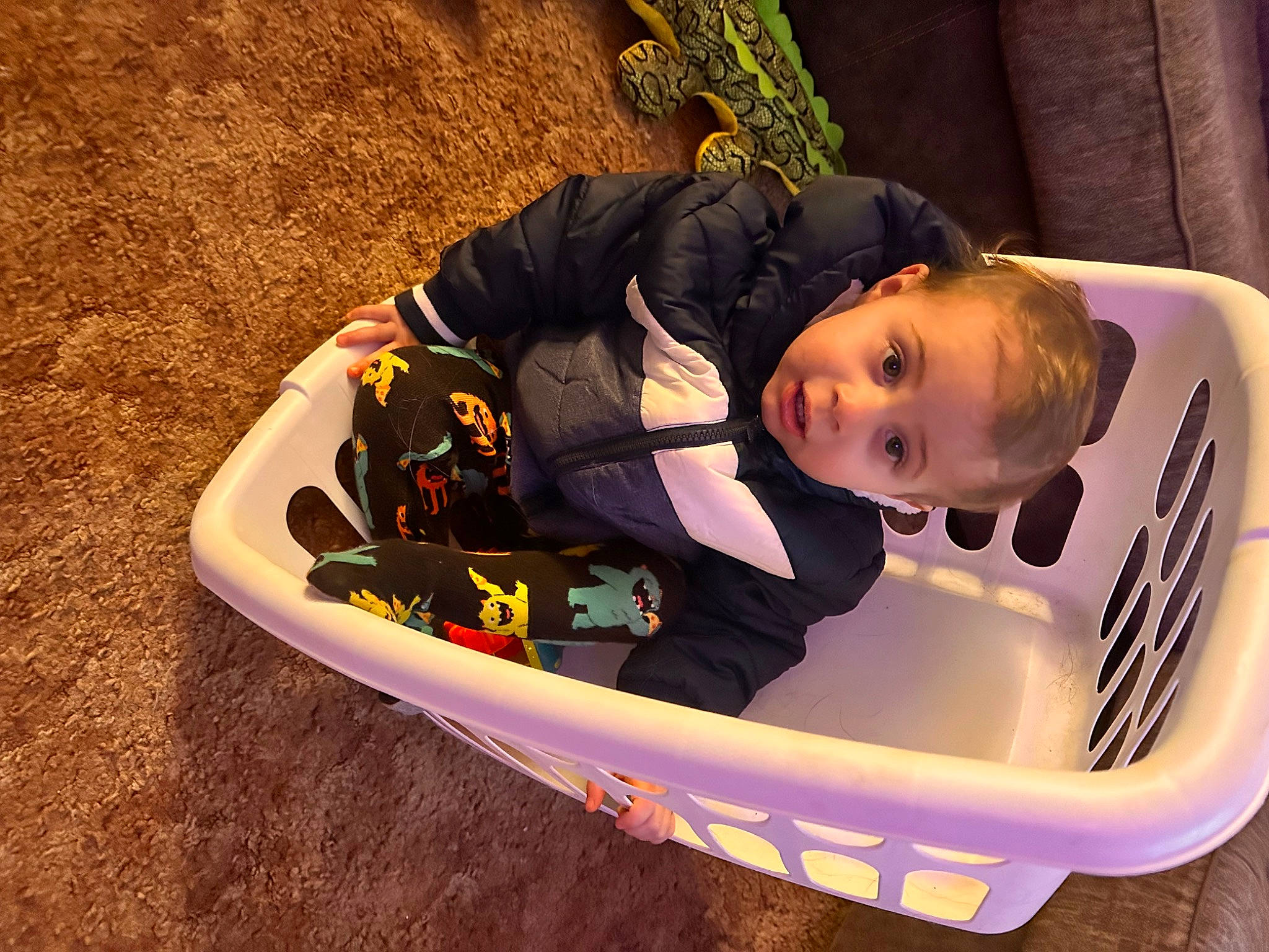 Kolten is registered to the contest to win money with this photo: automotive_exterior, baby, baby_products, baby_toys, bumper, child, comfort, fun, leisure, person, play, purple, recreation, sitting, toddler, vehicle