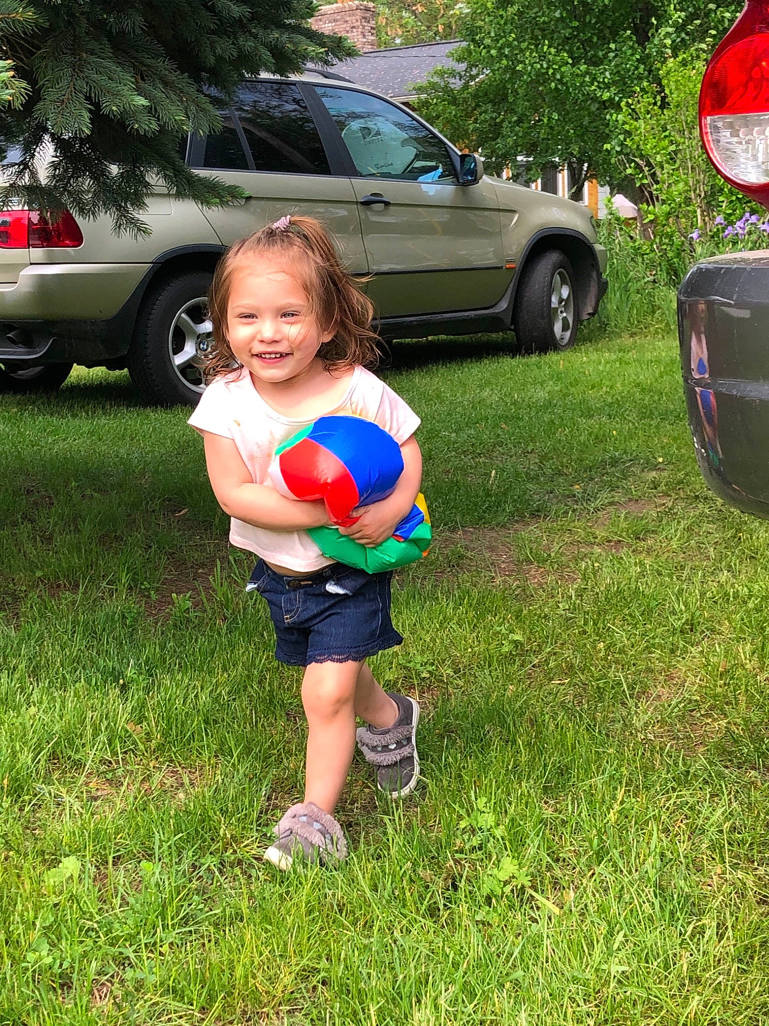 Adalee joined the competition — help win amazing prizes! car, child, crossover_suv, family_car, grass, joy, lawn, luxury_vehicle, minivan, person, plant, style, subcompact_car, summer, toddler, vacation, vehicle, vehicle_door