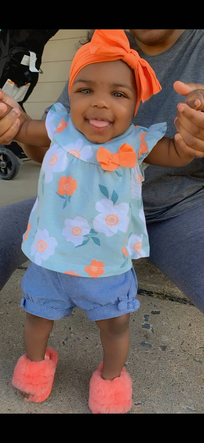 Dream joined the competition — help win amazing prizes! baby_toddler_clothing, blue, child, clothing, cool, facial_expression, finger, fun, gesture, hand, happy, head, headwear, joy, orange, person, pink, product, skin, sleeve