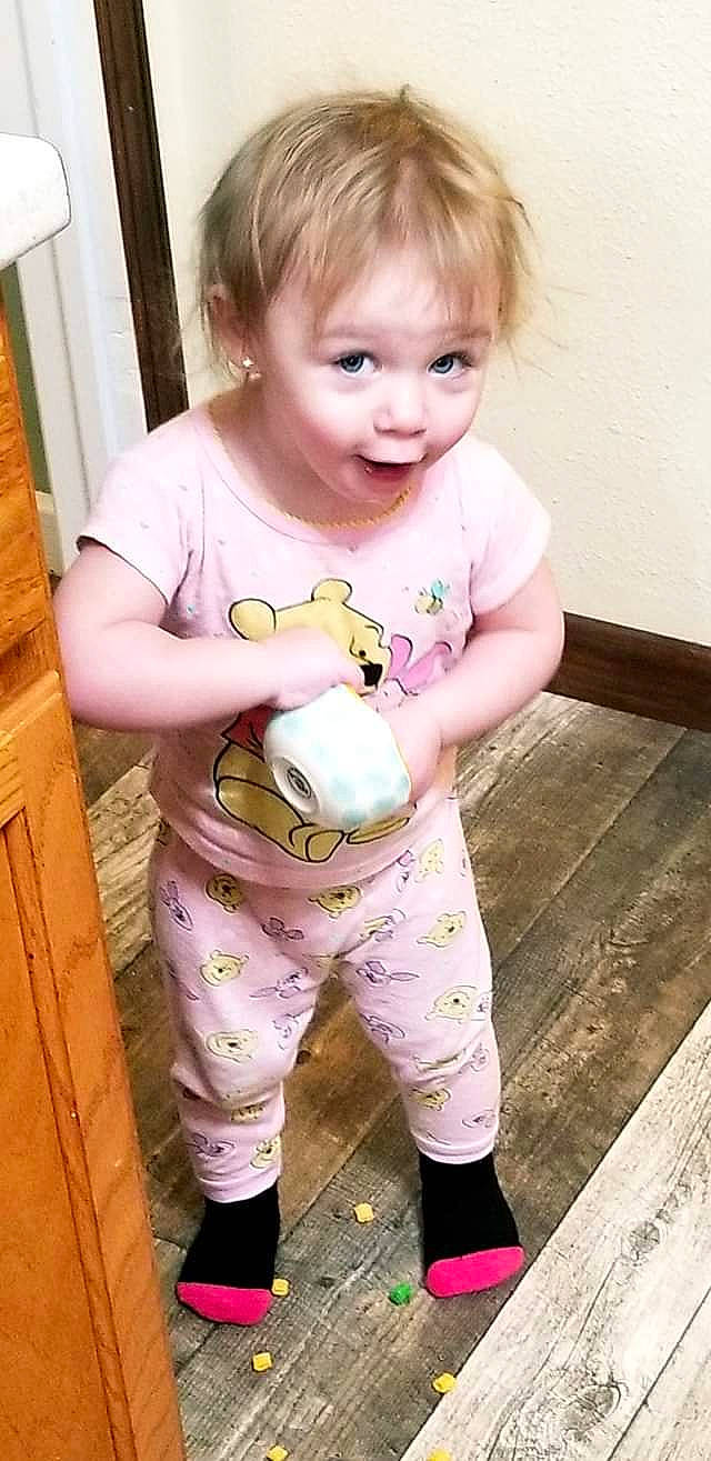 Eva joined the competition — help win amazing prizes! baby, baby_toddler_clothing, blond, child, joy, person, pink, play, product, skin, sleeve, smile, t_shirt, toddler