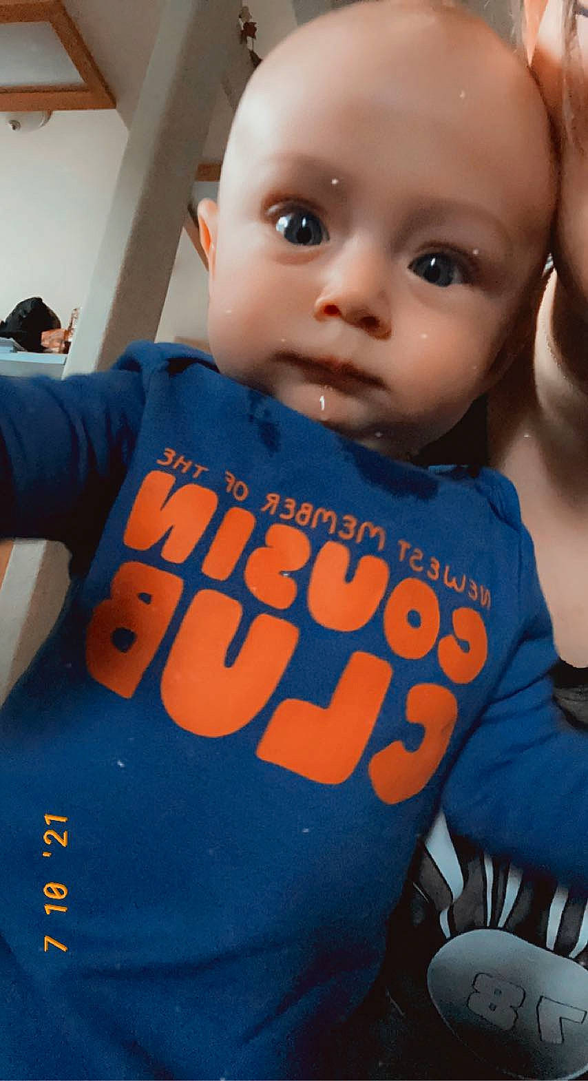 Jude joined the competition — help win amazing prizes! baby, baby_products, baby_toddler_clothing, child, cool, doll, electric_blue, eyelash, font, fun, happy, junk_food, logo, orange, person, product, sleeve, snapshot, t_shirt, toddler