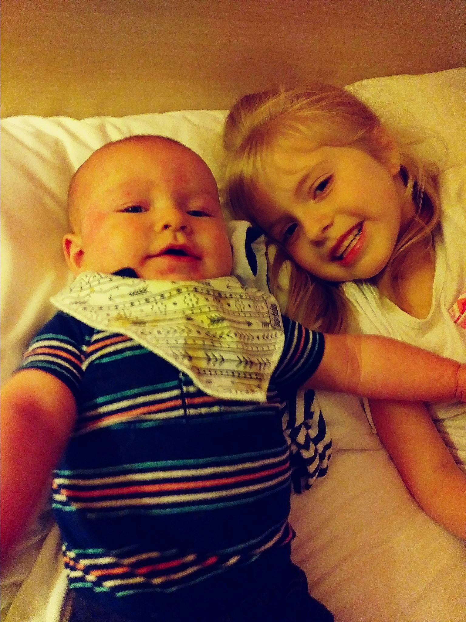 Makayla is registered to the contest to win money with this photo: baby, cheek, child, daughter, eye, face, family, fun, happy, head, hug, joy, love, mother, nose, people, person, selfie, sibling, skin