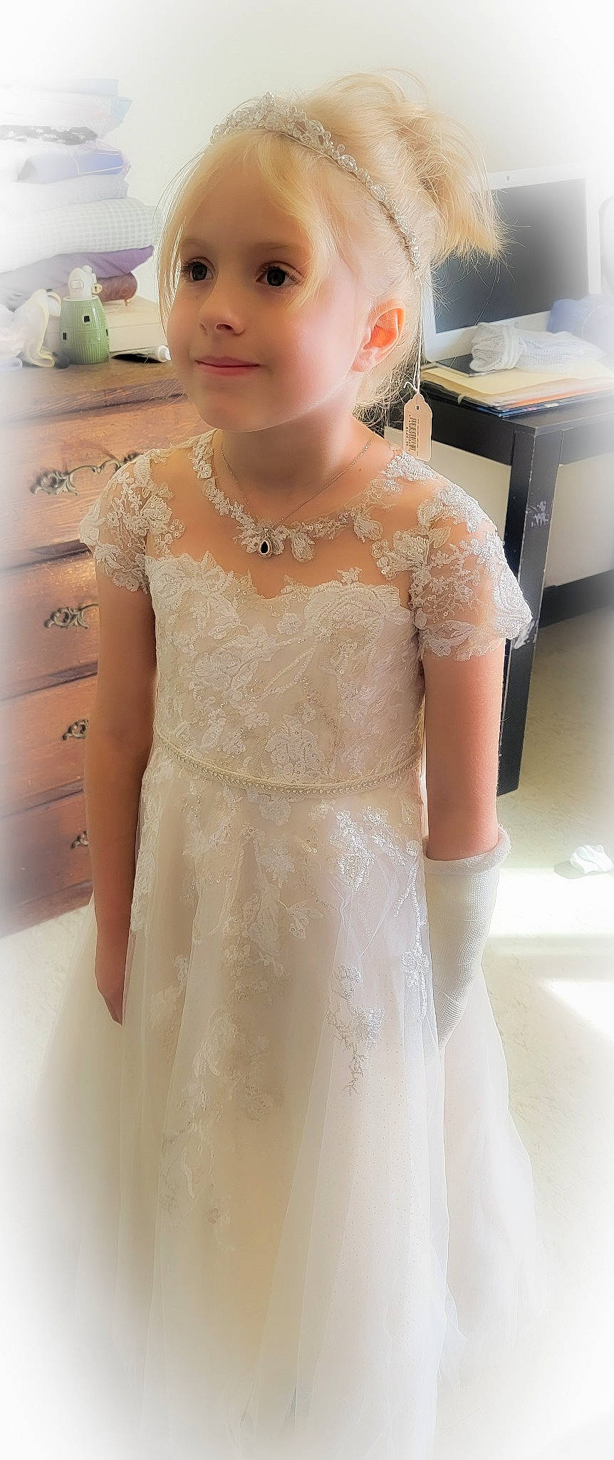 Makayla is registered to the contest to win money with this photo: bridal_clothing, bridal_party_dress, bride, dress, embellishment, eyebrow, eyelash, facial_expression, fashion_design, flooring, gown, hairstyle, neck, person, shoulder, skin, sleeve, textile, waist, wedding_dress