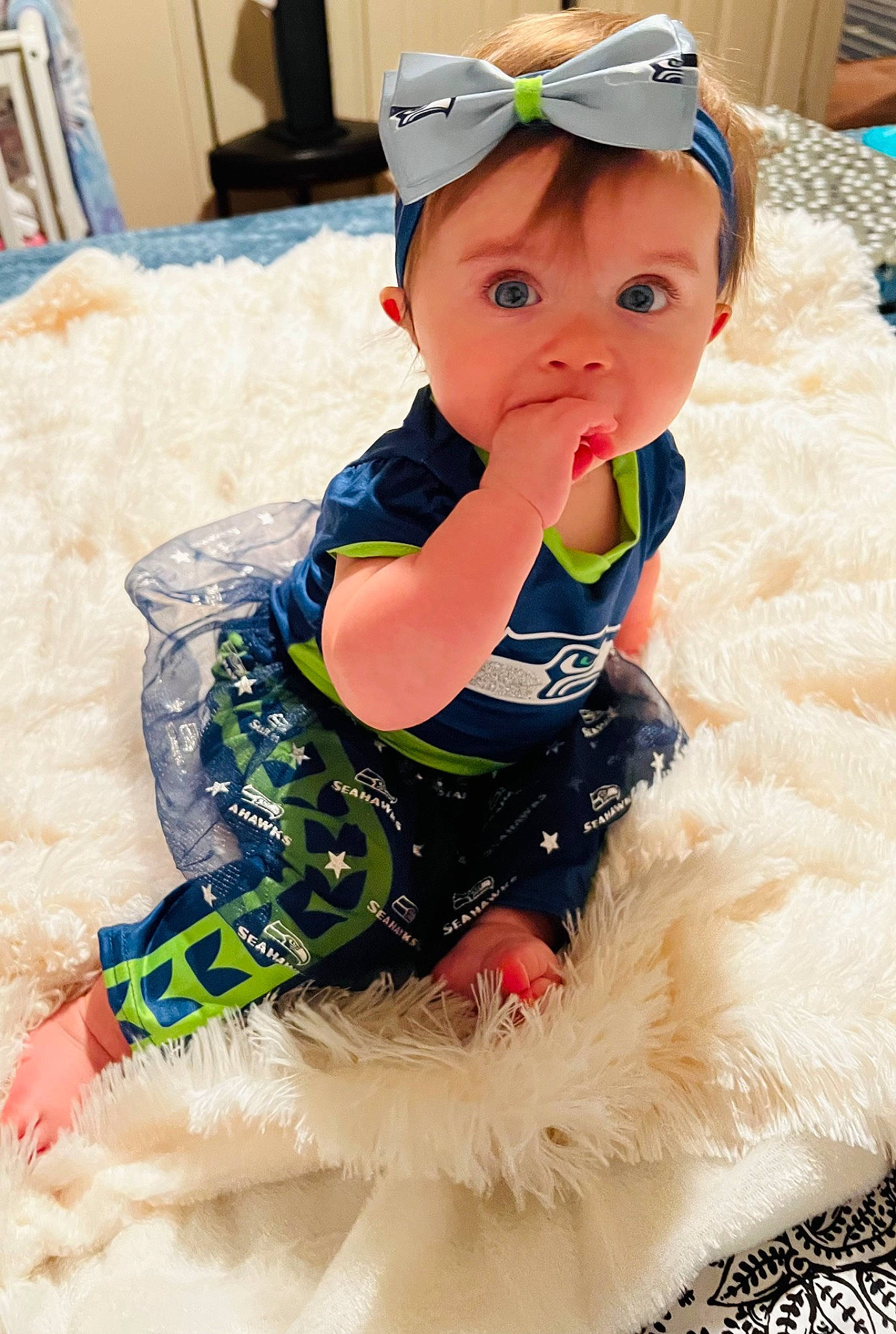 Jaylynn joined the competition — help win amazing prizes! baby, baby_toddler_clothing, baseball_cap, blue, cabinetry, cap, child, costume, eyewear, fashion_accessory, fun, happy, headwear, pattern, person, personal_protective_equipment, sitting, sleeve, toddler, vacation