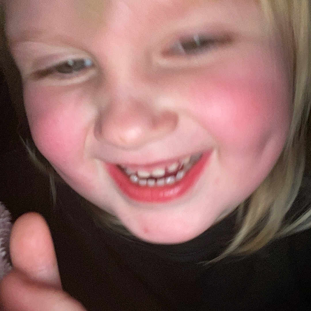 Aria joined the competition — help win amazing prizes! baby, blonde, bodypart, clothing, coat, face, finger, hair, hand, happy, head, jacket, laughing, mouth, person, photography, portrait, selfie, smile, teeth