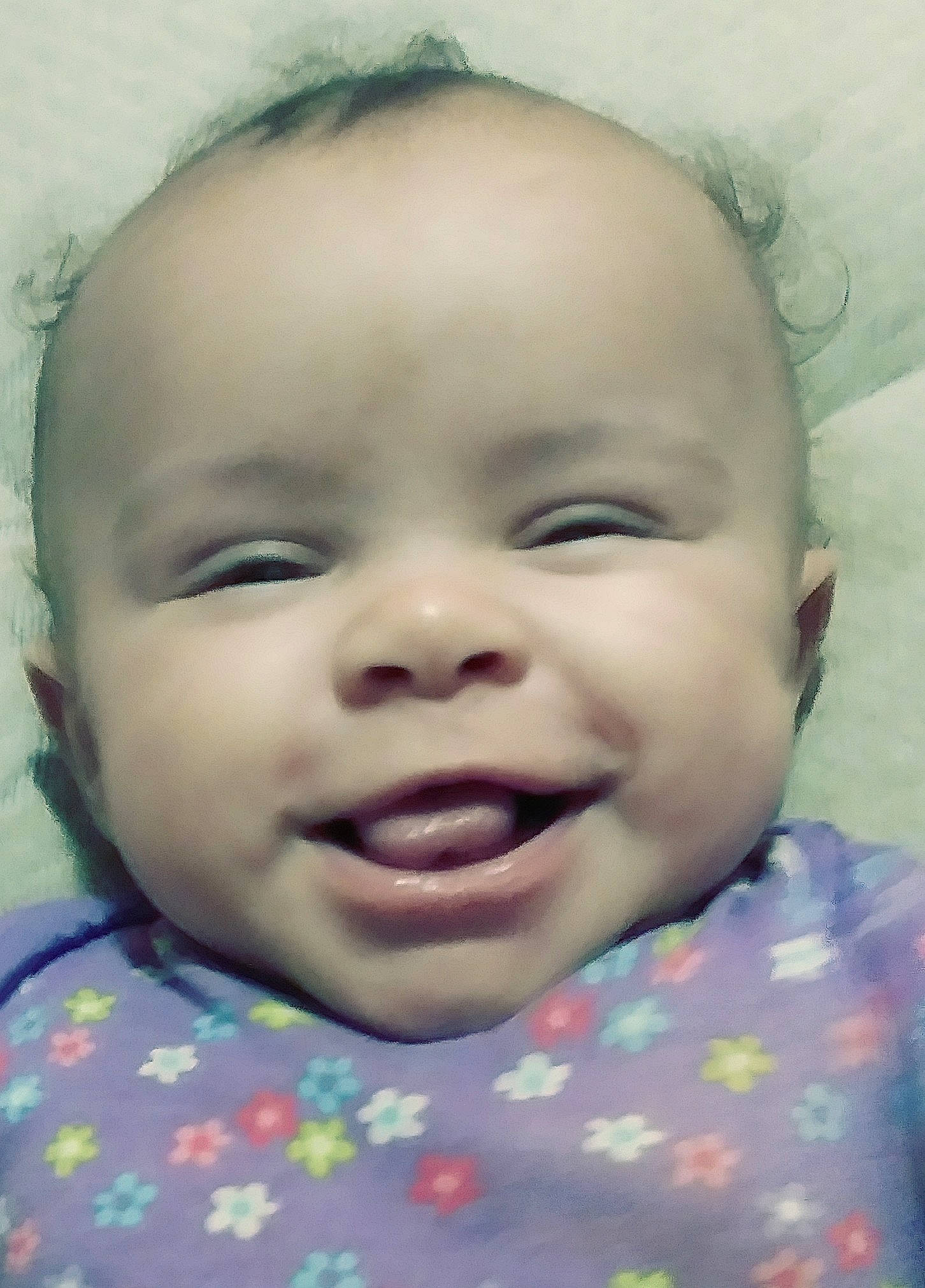 Addyson joined the competition — help win amazing prizes! baby, baby_making_funny_faces, cheek, child, chin, close_up, eye, eyebrow, face, facial_expression, forehead, head, iris, laugh, lip, mouth, nose, person, skin, smile